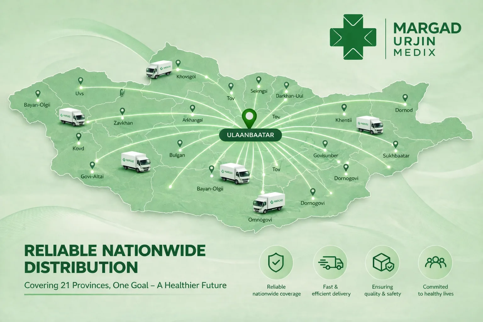 Distributed across 21 provinces — nationwide reach